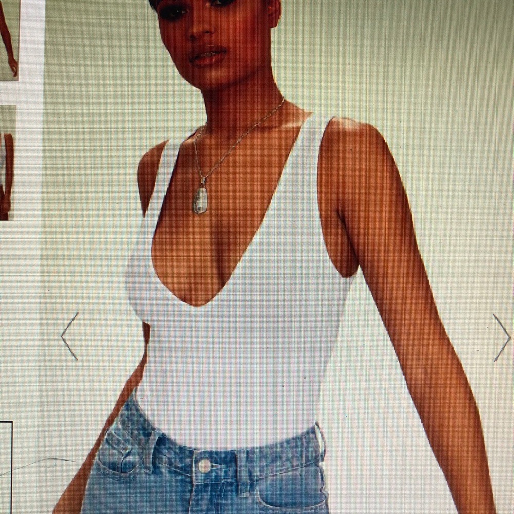 PRETTYLITTLETHING basic white thong bodysuit